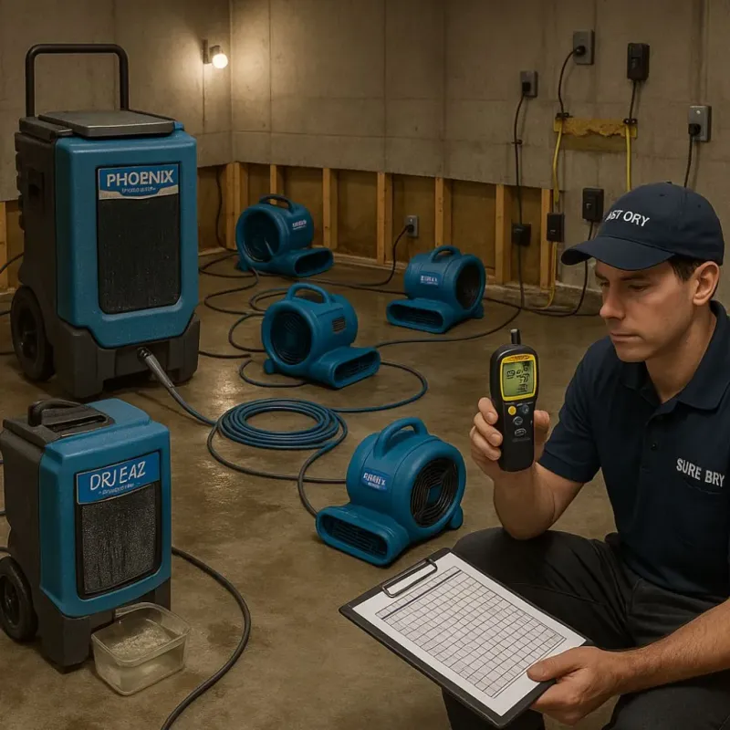 Structural Drying and Dehumidification process in White Oak, MD